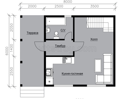 Каркасный дом 6x6 м - изображение 3