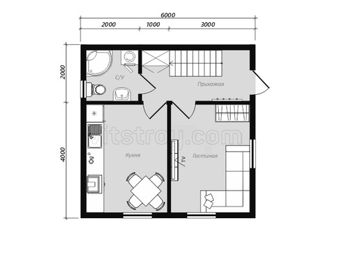 Каркасный дом 6x6 м - изображение 2