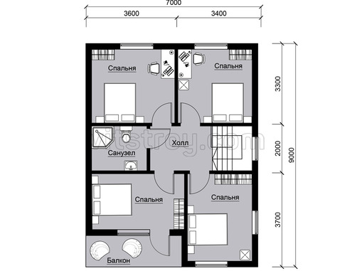 Каркасный дом 9x7 м - изображение 4