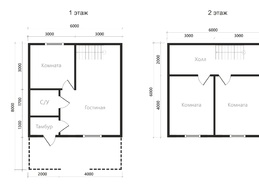 Каркасный дом 6х6 м 1.5 этажа "Меглино" - изображение 1
